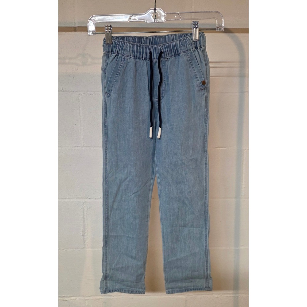 Noruk Girls Light Wash Denim Jogger Jeans Elastic Waist Drawstring Size 7